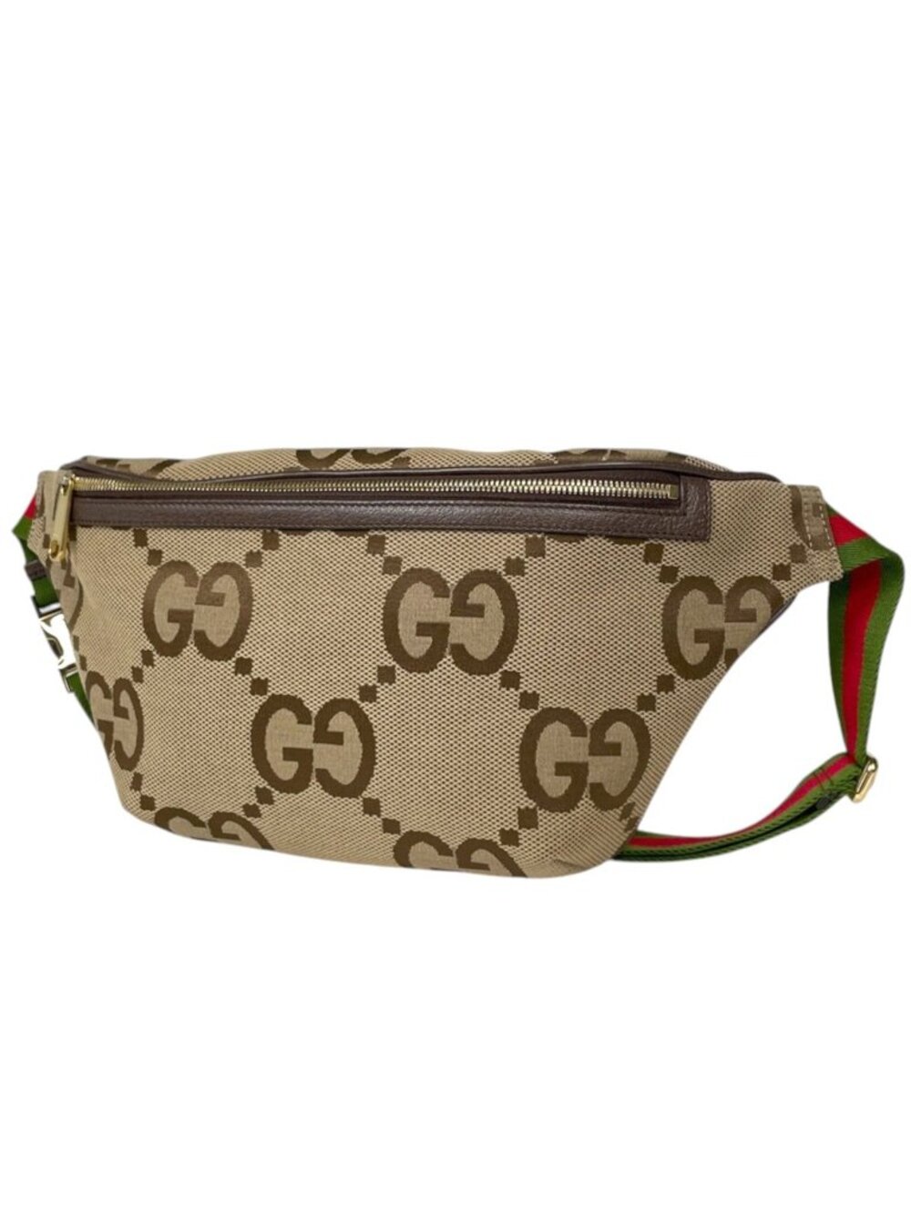 Gucci Belt Bag Jumbo GG Bag Canvas Beige Brown